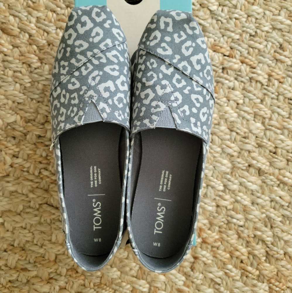 TOMS Alpargata Steel Grey Painted Leopard Print